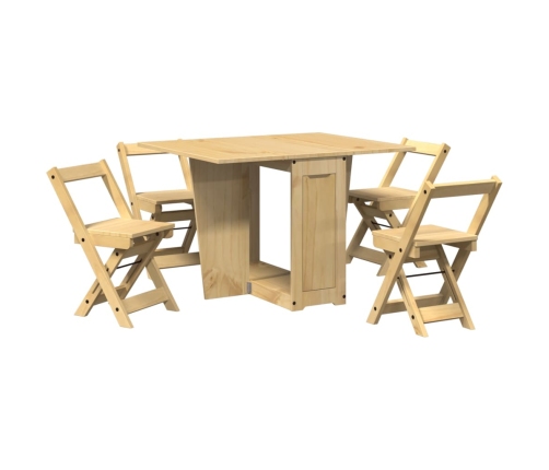 Set comedor plegable mariposa 5 pzas Corona madera pino marrón