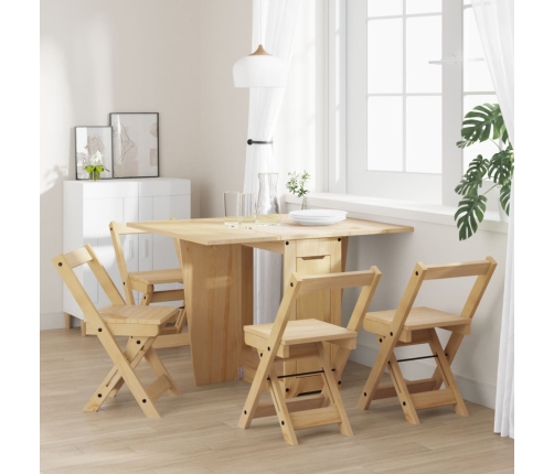 Set comedor plegable mariposa 5 pzas Corona madera pino marrón