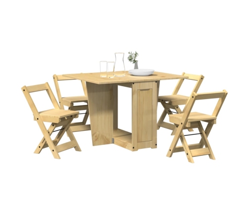 Set comedor plegable mariposa 5 pzas Corona madera pino marrón