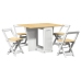 Set comedor plegable mariposa 5 pzas Corona madera pino blanco