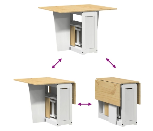 Set comedor plegable mariposa 5 pzas Corona madera pino blanco