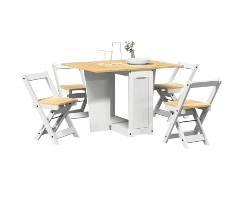 Set comedor plegable mariposa 5 pzas Corona madera pino blanco