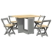 Set comedor plegable mariposa 5 pzas Corona madera pino gris