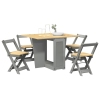 Set comedor plegable mariposa 5 pzas Corona madera pino gris