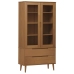 Mueble vitrina MOLDE madera maciza de pino marrón 90x35x175 cm