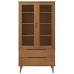 Mueble vitrina MOLDE madera maciza de pino marrón 90x35x175 cm