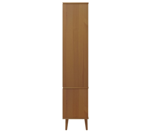 Mueble vitrina MOLDE madera maciza de pino marrón 90x35x175 cm