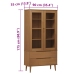 Mueble vitrina MOLDE madera maciza de pino marrón 90x35x175 cm