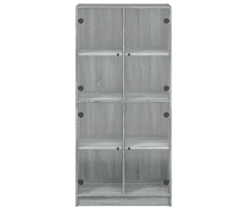 Aparador alto con puertas madera gris Sonoma 68x37x142 cm