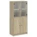 Aparador alto con puertas madera roble Sonoma 68x37x142 cm