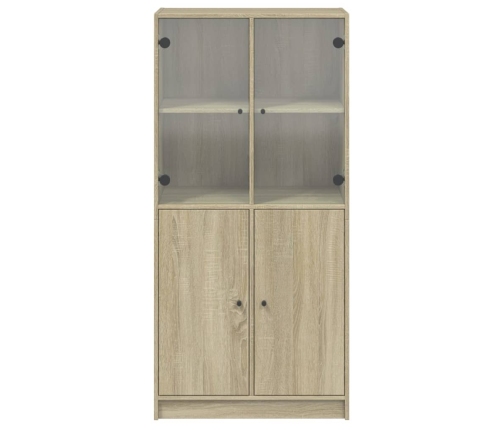 Aparador alto con puertas madera roble Sonoma 68x37x142 cm