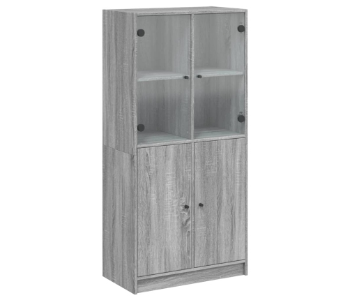 Aparador alto con puertas madera gris Sonoma 68x37x142 cm