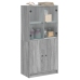 Aparador alto con puertas madera gris Sonoma 68x37x142 cm