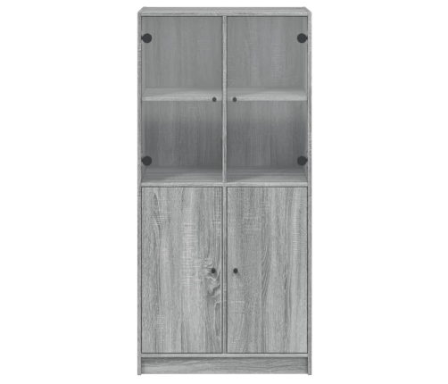 Aparador alto con puertas madera gris Sonoma 68x37x142 cm