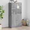 Aparador alto con puertas madera gris Sonoma 68x37x142 cm