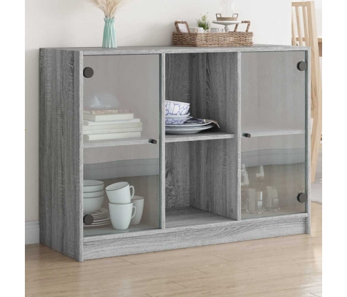 Aparador madera de ingeniería gris Sonoma 102x37x75,5 cm