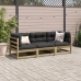 Set de sofás jardín 3 pzas con cojines madera pino impregnada
