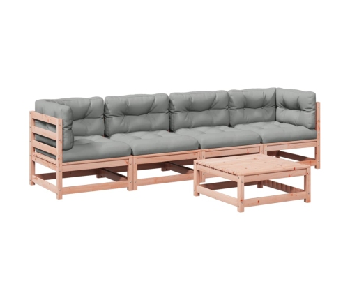Set de sofás jardín 5 pzas con cojines madera abeto Douglas