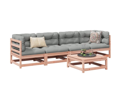 Set de sofás jardín 5 pzas con cojines madera abeto Douglas