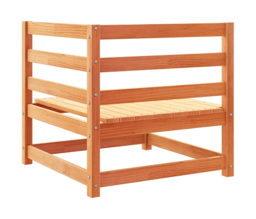 Juego de sofás de jardín 5 pzas madera maciza pino marrón cera