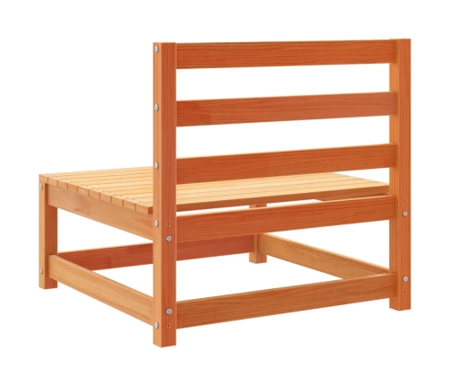 Juego de sofás de jardín 5 pzas madera maciza pino marrón cera