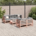 Set de sofás jardín 6 pzas con cojines madera abeto Douglas