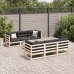 Set de sofás jardín 7 pzas con cojines madera maciza pino