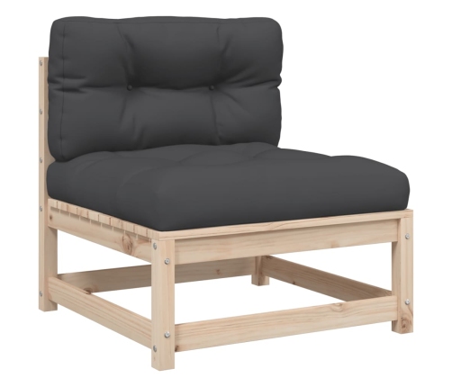 Set de sofás jardín 7 pzas con cojines madera maciza pino