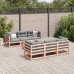 Set de sofás jardín 7 pzas con cojines madera abeto Douglas