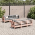 Set de sofás jardín 7 pzas con cojines madera abeto Douglas