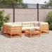 Set de sofás jardín 7 pzas con cojines madera pino marrón cera