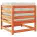 Set de sofás jardín 7 pzas con cojines madera pino marrón cera