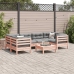 Set de sofás jardín 7 pzas con cojines madera abeto Douglas