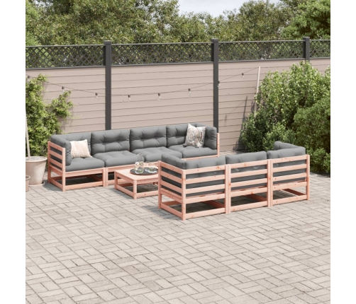 Set de sofás jardín 8 pzas con cojines madera de abeto Douglas