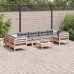 Set de sofás jardín 8 pzas con cojines madera de abeto Douglas