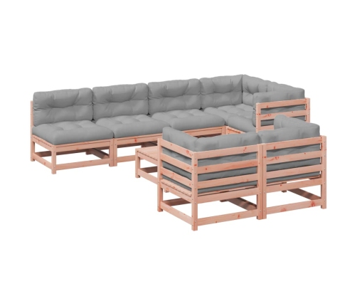 Set de sofás jardín 8 pzas con cojines madera de abeto Douglas