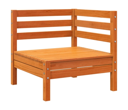 Set de sofás jardín 8 pzas con cojines madera pino marrón cera