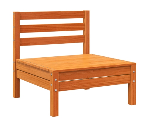 Set de sofás jardín 8 pzas con cojines madera pino marrón cera