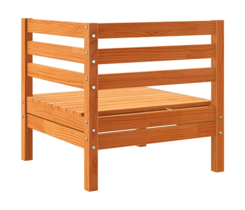Set de sofás jardín 8 pzas con cojines madera pino marrón cera