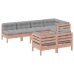 Set de sofás jardín 8 pzas con cojines madera de abeto Douglas