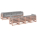 Set de sofás jardín 9 pzas con cojines madera de abeto Douglas