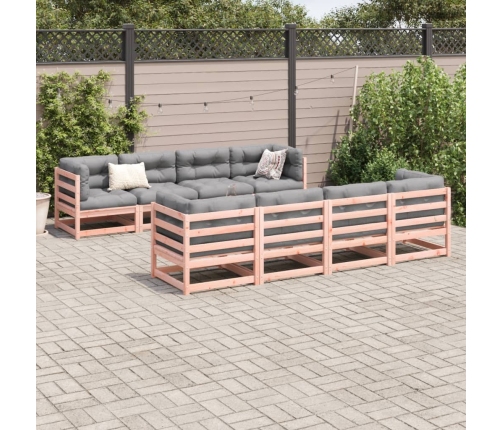 Set de sofás jardín 9 pzas con cojines madera de abeto Douglas