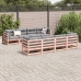 Set de sofás jardín 9 pzas con cojines madera de abeto Douglas