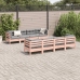 Set de sofás jardín 9 pzas con cojines madera de abeto Douglas