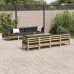 Set de sofás jardín 9 pzas con cojines madera pino impregnada