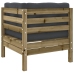 Set de sofás jardín 9 pzas con cojines madera pino impregnada