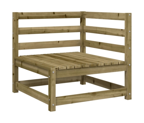 Juego de sofás de jardín 9 pzas madera de pino impregnada