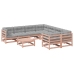Set de sofás jardín 9 pzas con cojines madera de abeto Douglas