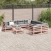 Set de sofás jardín 9 pzas con cojines madera de abeto Douglas