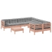 Set de sofás jardín 9 pzas con cojines madera de abeto Douglas